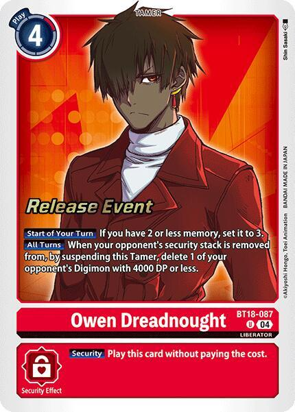 [Release Event Stamped] Owen Dreadnought (BT18-087) Uncommon