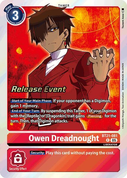 [Release Event Stamped] Owen Dreadnought (BT21-081) Rare