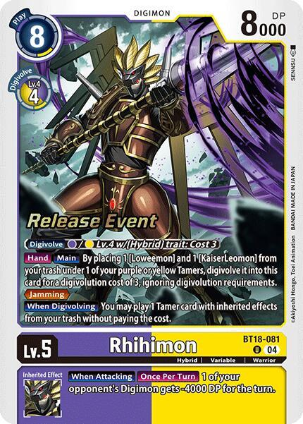 [Release Event Stamped] Rhihimon (BT18-081) Uncommon