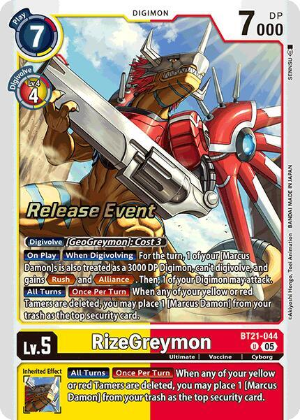 [Release Event Stamped] RizeGreymon (BT21-044) Uncommon