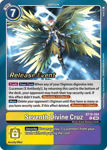 [Release Event Stamped] Seventh Divine Cruz (BT19-094) Rare