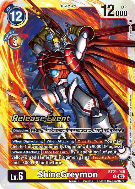 [Release Event Stamped] ShineGreymon (BT21-045) Rare