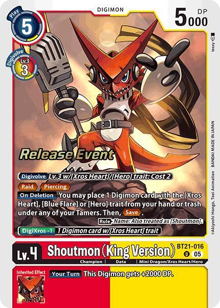 [Release Event Stamped] Shoutmon (King Version) (BT21-016) Uncommon