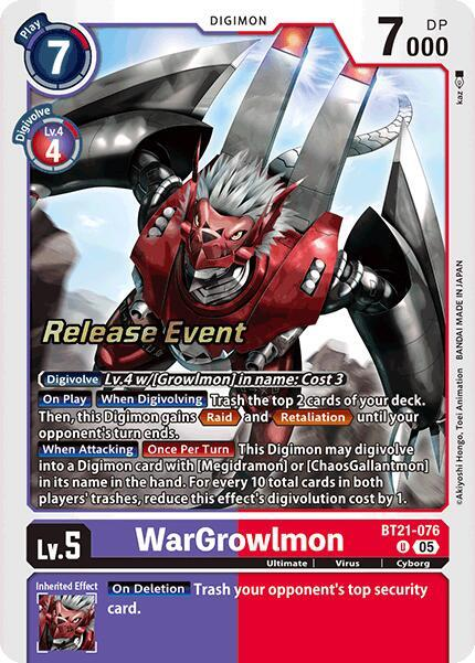 [Release Event Stamped] WarGrowlmon (BT21-076) Uncommon