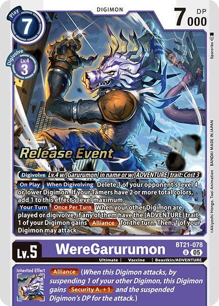 [Release Event Stamped] WereGarurumon (BT21-078) Uncommon
