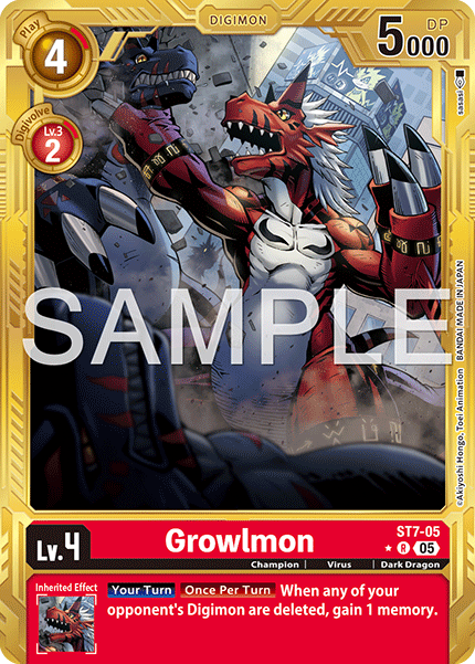 Growlmon (ST7-05) Digimon Generation [AD01] Gold
