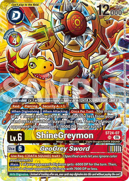 [Participant Release Event BT25] Non Foil ShineGreymon/GeoGrey Sword (ST24-07)