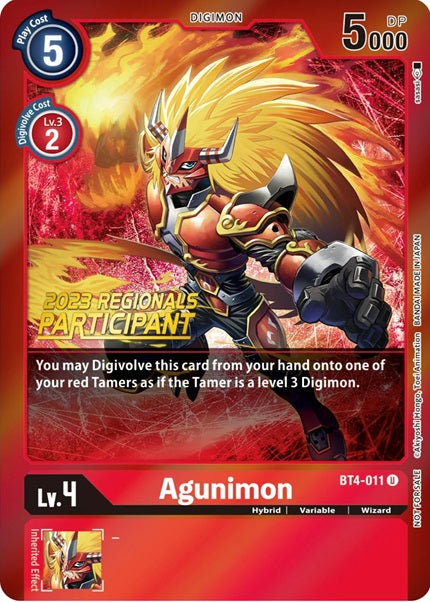 Agunimon (BT4-011) (2023 Regionals Participant)