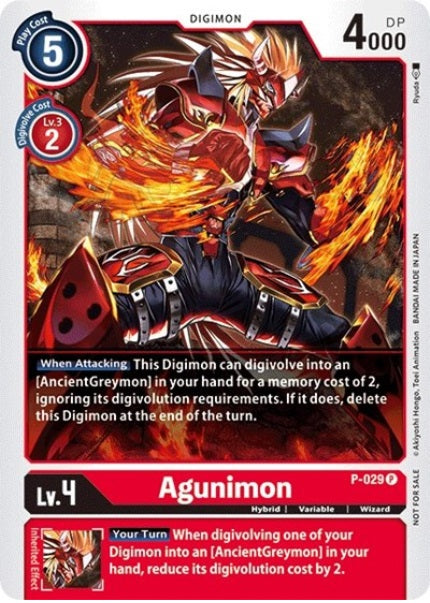 Agunimon (P-029) Non Foil Great Legend Power Up Pack