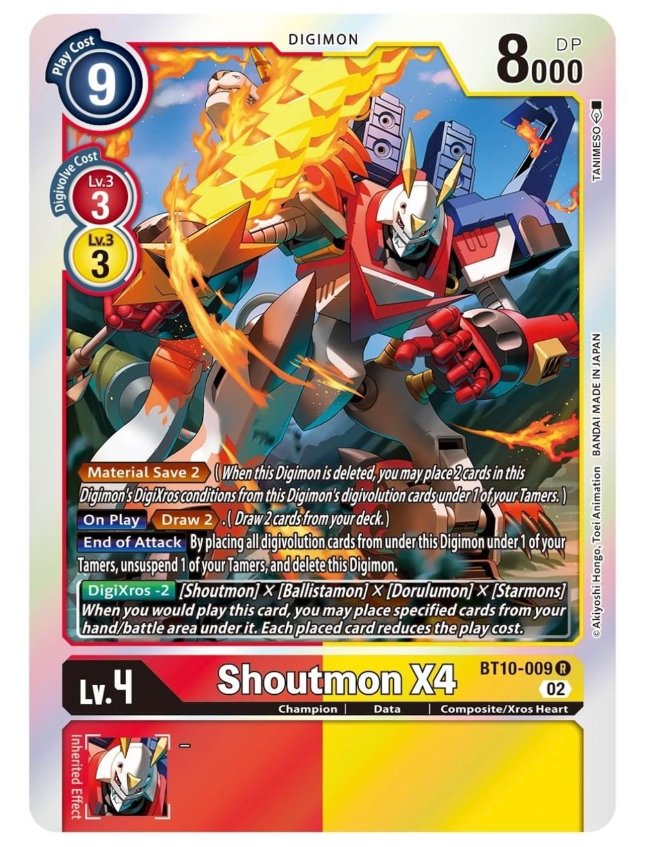 Shoutmon X4 (BT10-009) Rare