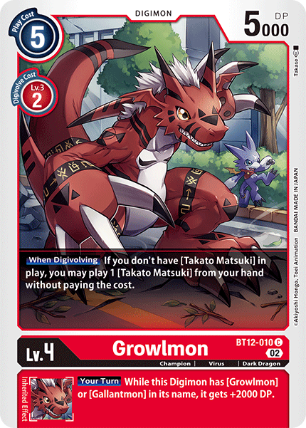 Growlmon (BT12-010) Common