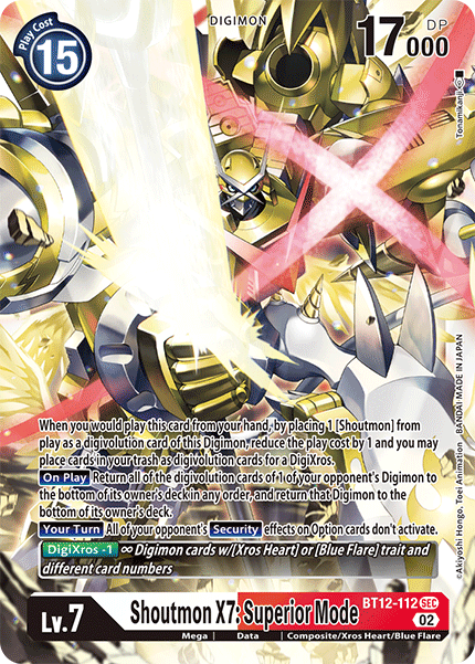 Shoutmon X7: Superior Mode (BT12-112) Secret Rare