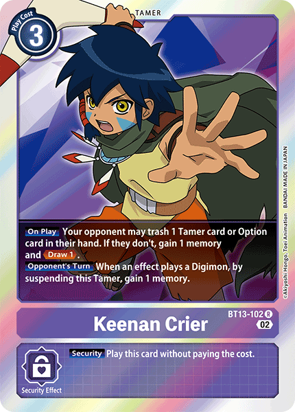 Keenan Crier (BT13-102) Rare