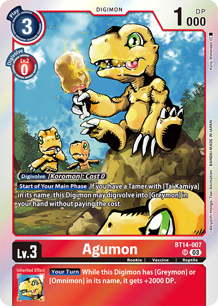 Agumon (BT14-007) Super Rare