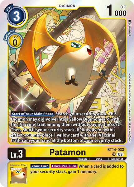 Patamon (BT14-033) Super Rare