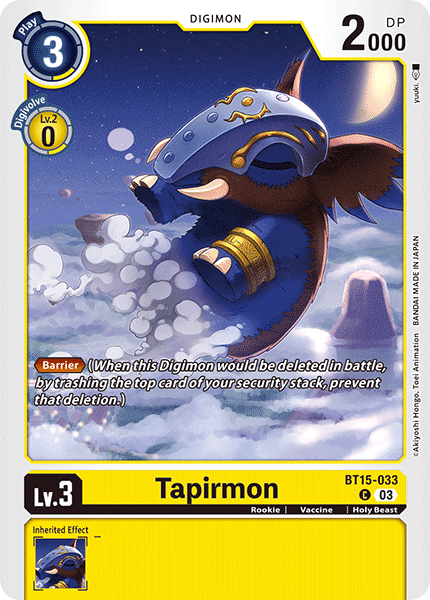 Tapirmon (BT15-033)