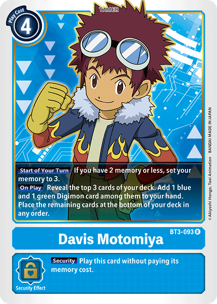 Davis Motomiya (BT3-093) Rare