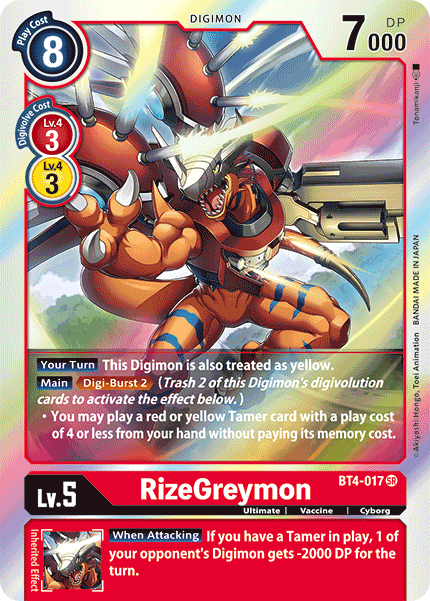 RizeGreymon (BT4-017) Super Rare