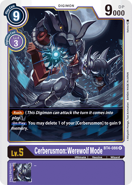 Cerberusmon: Werewolf Mode (BT4-086) Rare