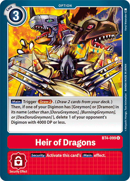 Heir of Dragons (BT4-099) Uncommon