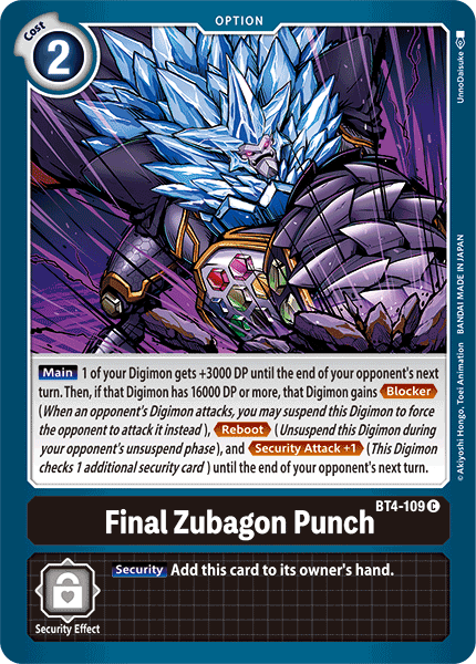 Final Zubagon Punch (BT4-109) Common