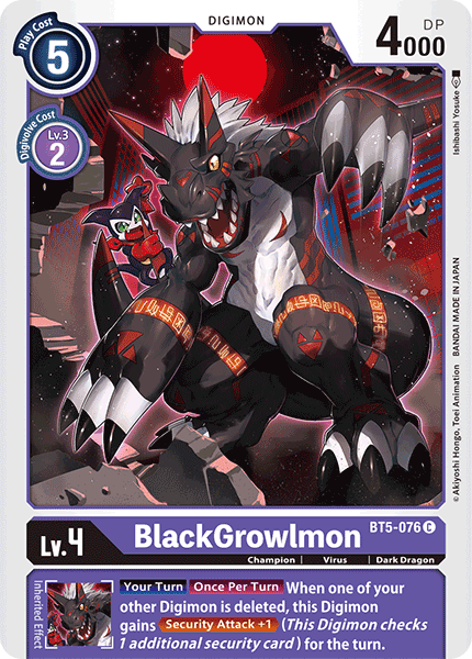 BlackGrowlmon (BT5-076) Common