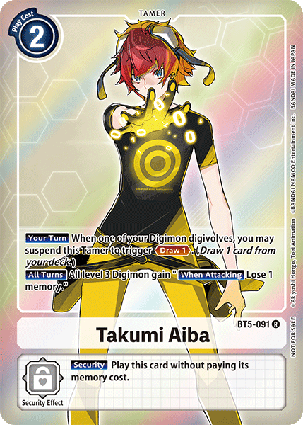 Takumi Aiba (BT5-091) Box Topper