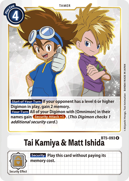 Tai Kamiya & Matt Ishida (BT5-093) Rare