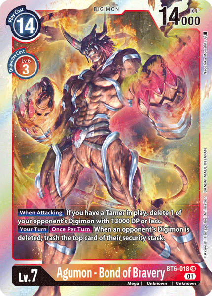 Agumon - Bond of Bravery (BT6-018) Super Rare