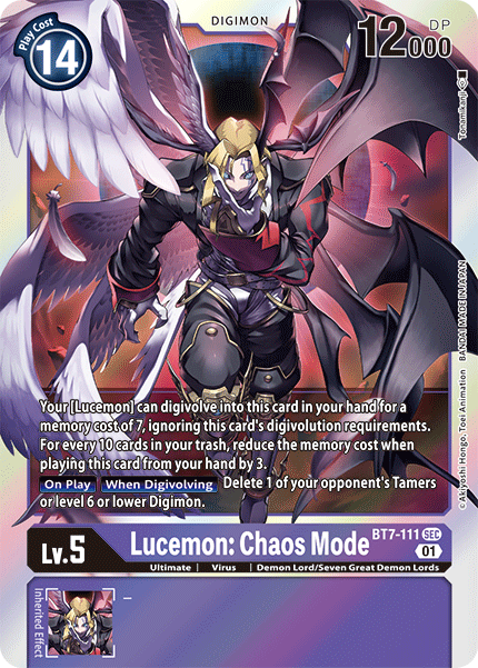 Lucemon: Chaos Mode (BT7-111) Secret Rare