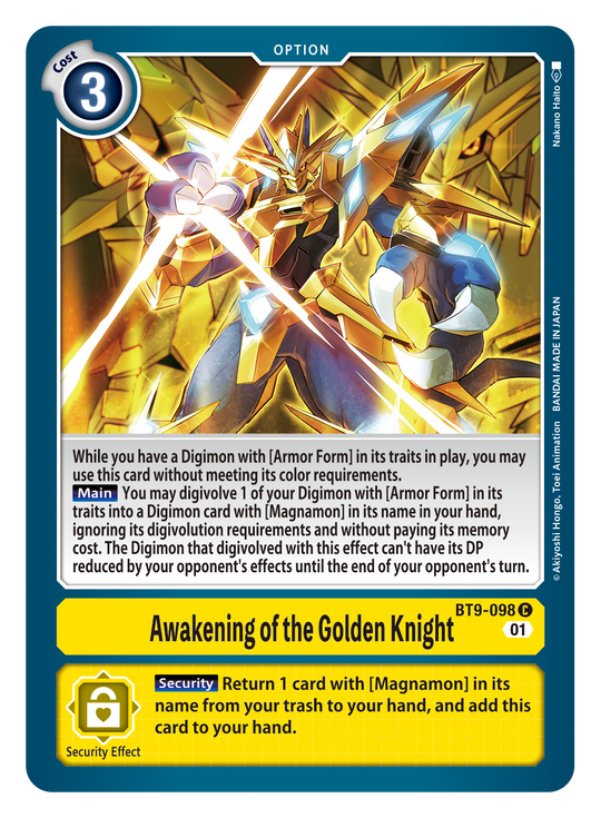 Awakening of the Golden Knight (BT9-098) Common