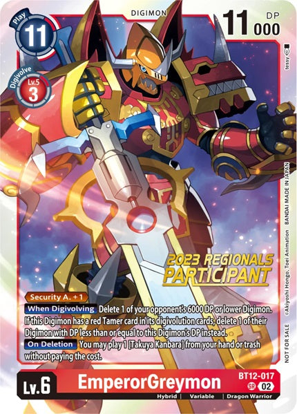 Emperorgreymon (BT12-017) (2023 Regionals Participant)