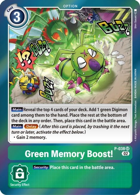Green Memory Boost! (P-038) Promotional Card