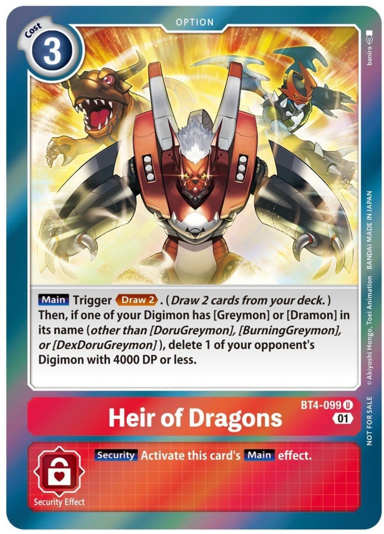 Heir of Dragons ST11 Entry Pack (BT4-099) Uncommon