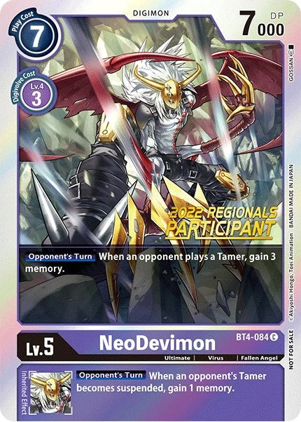 NeoDevimon (BT4-084) (2022 Regionals Participant)
