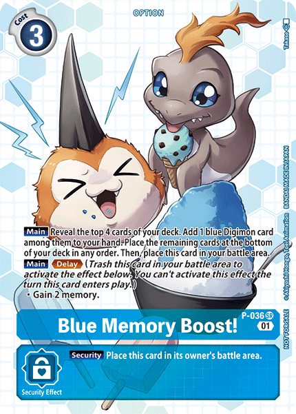 Blue Memory Boost! P-036 Promo Box Topper