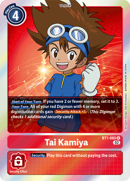 Tai Kamiya (BT1-085) Rare (Resurgence Booster Set)