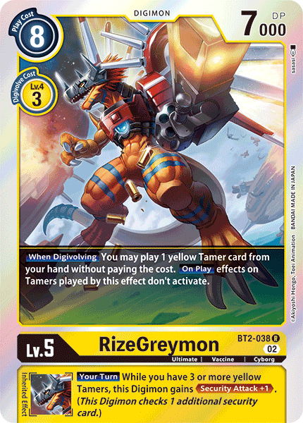 RizeGreymon (BT2-038) Rare (Resurgence Booster Set)