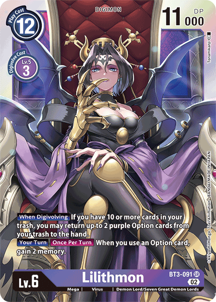 Lilithmon (BT3-091) Super Rare (Resurgence Booster Set)