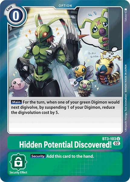 Hidden Potential Discovered! (BT3-103) Uncommon (Resurgence Booster Set)