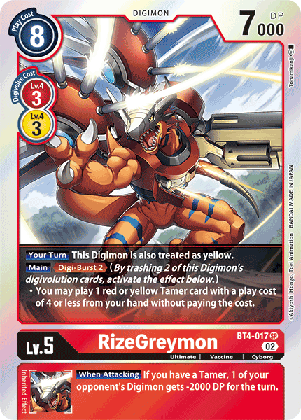 RizeGreymon (BT4-017) Super Rare (Resurgence Booster Set)