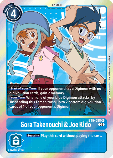 Sora Takenouchi & Joe Kido (BT5-088) Rare (Resurgence Booster Set)