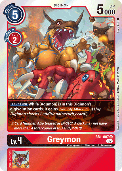 Greymon (RB1-007) Rare (Resurgence Booster Set)