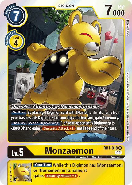 Monzaemon (RB1-018) Rare (Resurgence Booster Set)