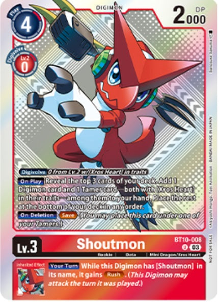 Shoutmon (BT10-008) Winner PreRelease Exceed Apocalypse