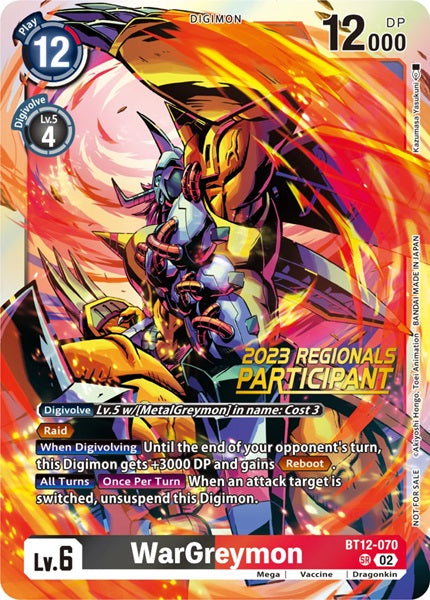 WarGreymon (BT12-070) (2023 Regionals Participant)